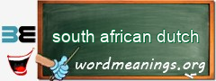 WordMeaning blackboard for south african dutch
